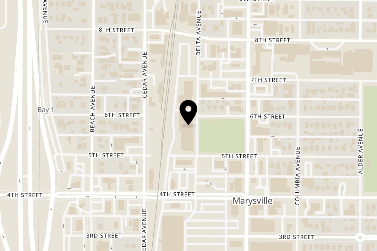 Map showing the location of Taste of Aloha on 514 State Ave Ste 106 in Marysville